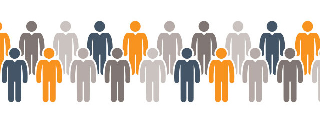 Graphic showing people in a crowd