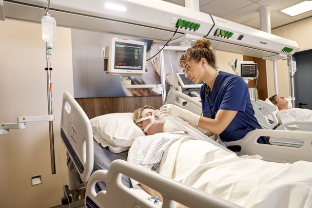 Doctor and a patient in the hospital room