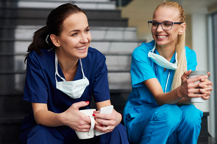 hospital personel, coffee break hospital personel, coffee break