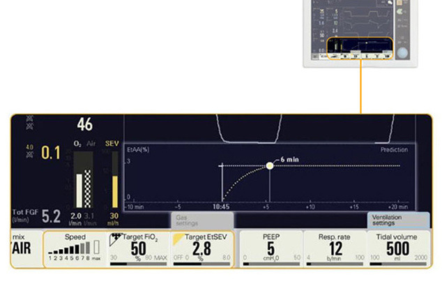 Flow-i anesthesia AGC screen